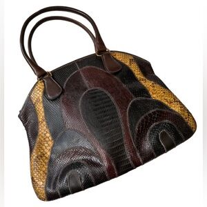 VINTAGE 70’s Mixed Exotic Skins Python Leather Satchel Bags by Varon - MINT!